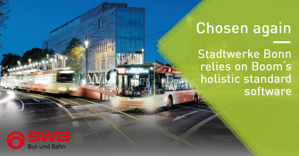 Stadtbild mit Straße, Straßenbahn und Bus. Foto SWB/Martin Magunia